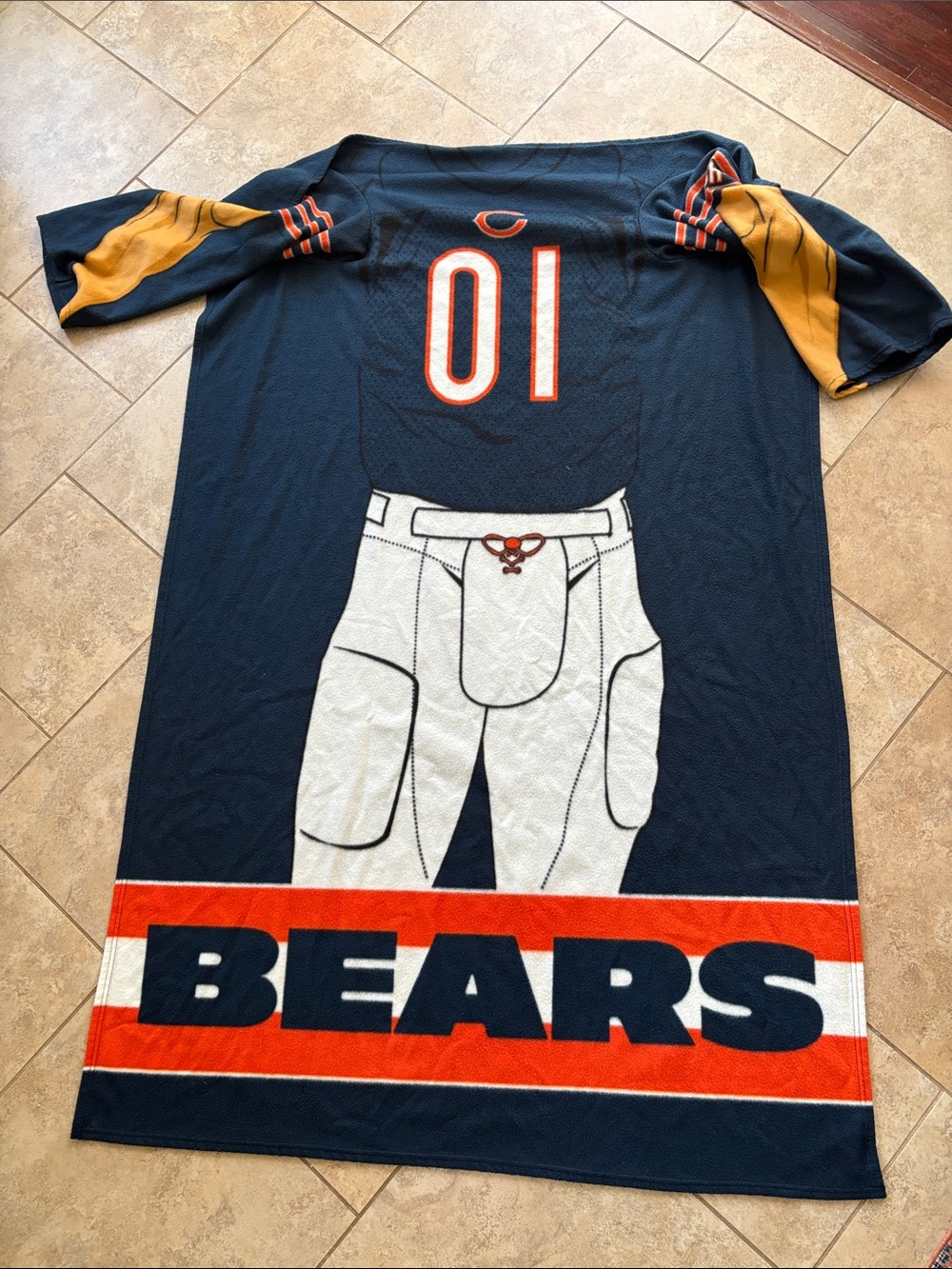 Chicago Bears Plaid - the huddler - Navy & Orange